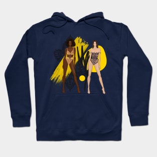 Fashion illustration. Models. Fashion designer Hoodie